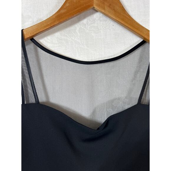 Vintage Dress 10 Black Sheer Top Knee Length Made in USA Goth Witchy Y2K - Picture 5 of 8